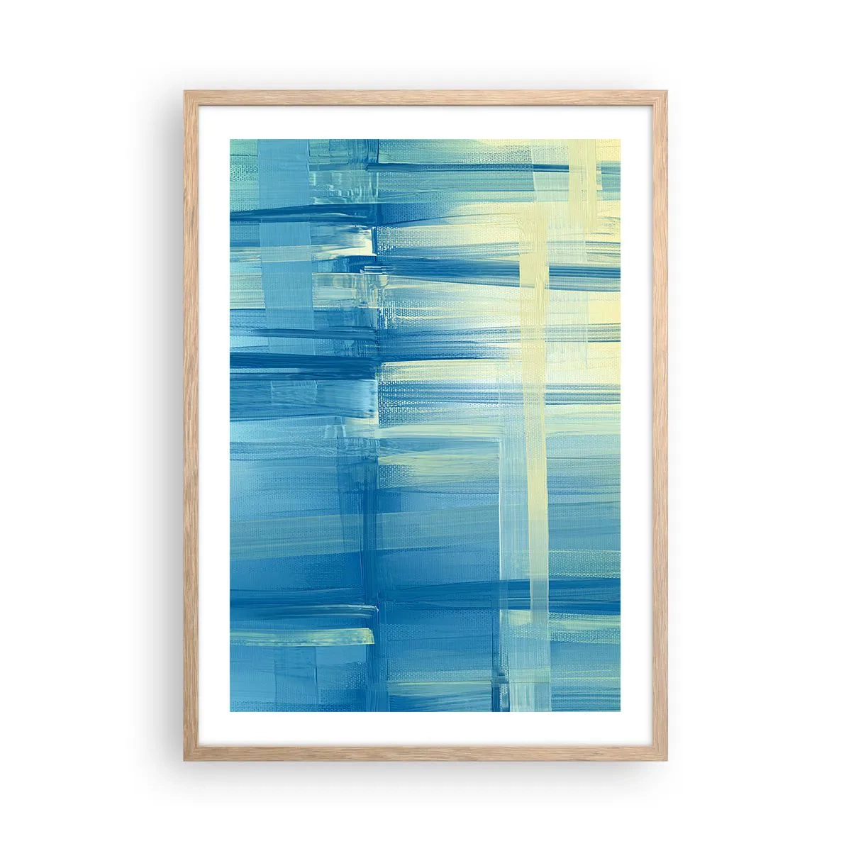 Poster în ramă de stejar deschis - Compoziție în turcoaz - 50x70 cm