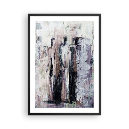 Poster în ramă neagră - Figuri abstracte în culori estompate - 50x70cm - Cei trei misterioși - Decorațiune modernă pentru perete pentru living și dormitor ARTTOR