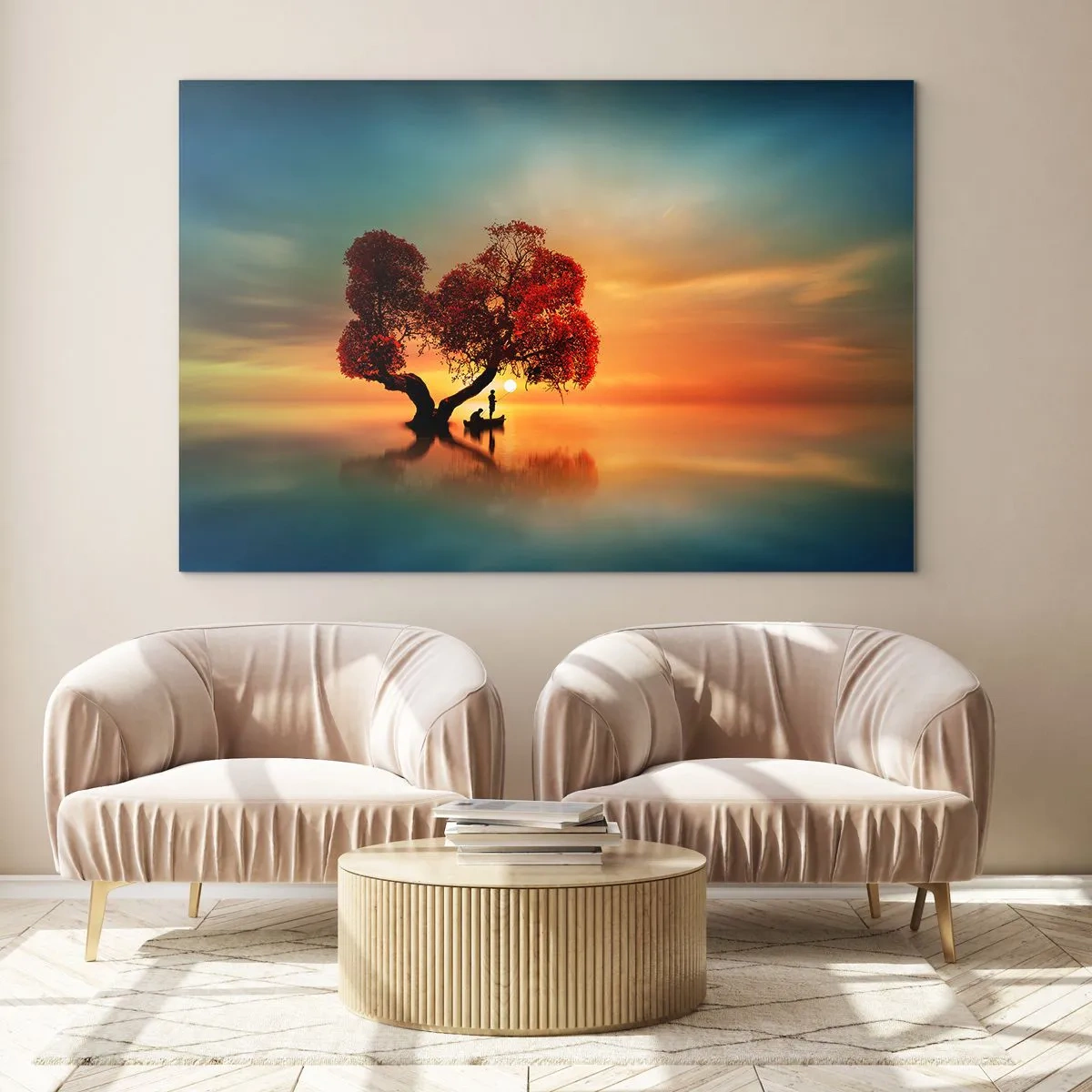 Tablou pe sticlă - Lume îndepărtată și tăcută - 100x70 cm