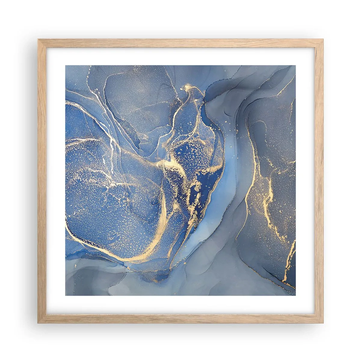 Poster în ramă de stejar deschis - Praf de aur - 50x50 cm