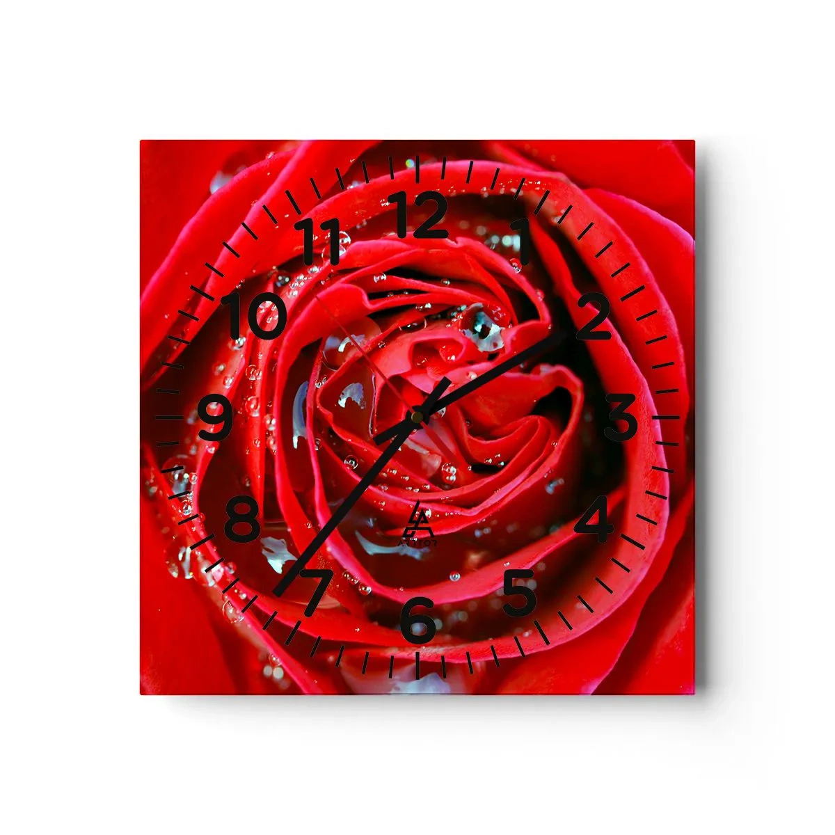 Ceas de perete - Ceas pe sticlă - În picături de rouă - 30x30 cm