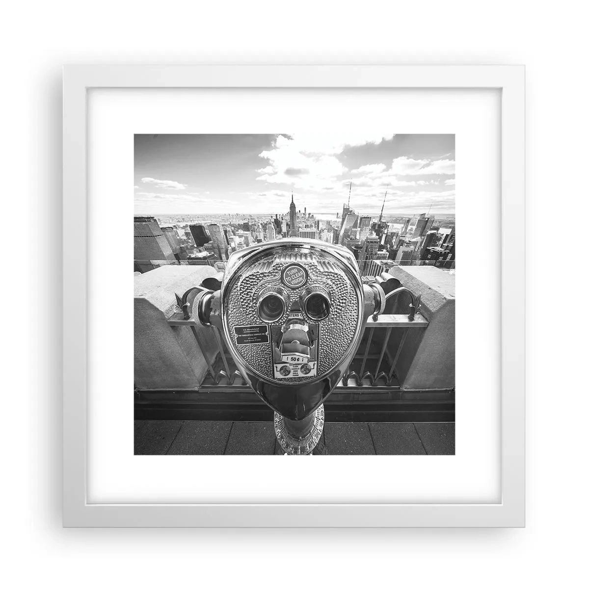 Poster în ramă albă - Orașul de deasupra orașelor - 30x30 cm