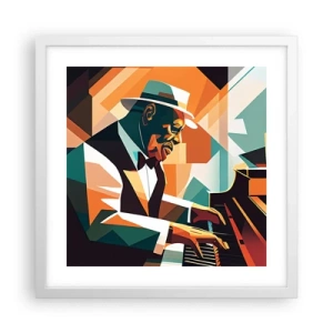 Poster în ramă albă - Numai jazz - 40x40 cm