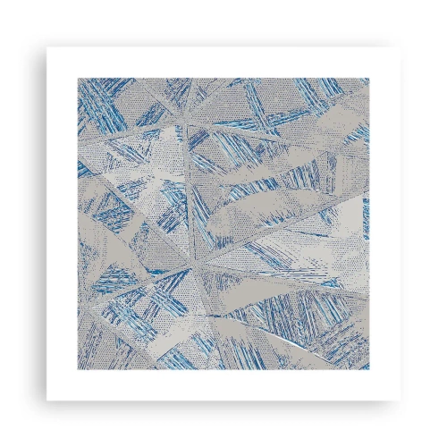 Poster - Într-un labirint de gri-albastru - 40x40 cm