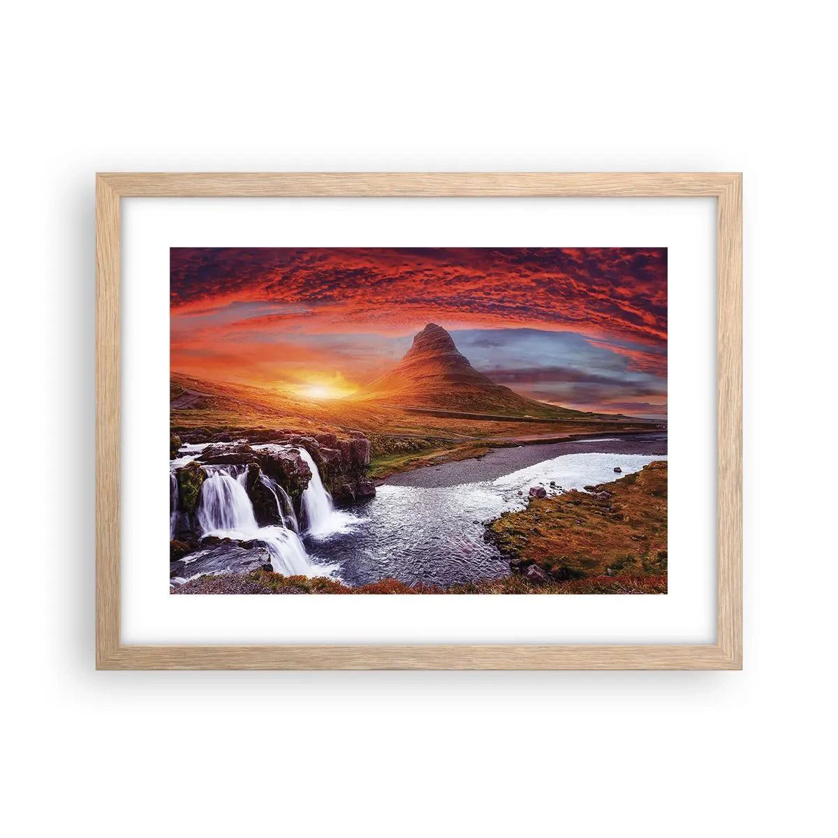 Poster în ramă de stejar deschis - Imaginea Pământului de Mijloc - 40x30 cm