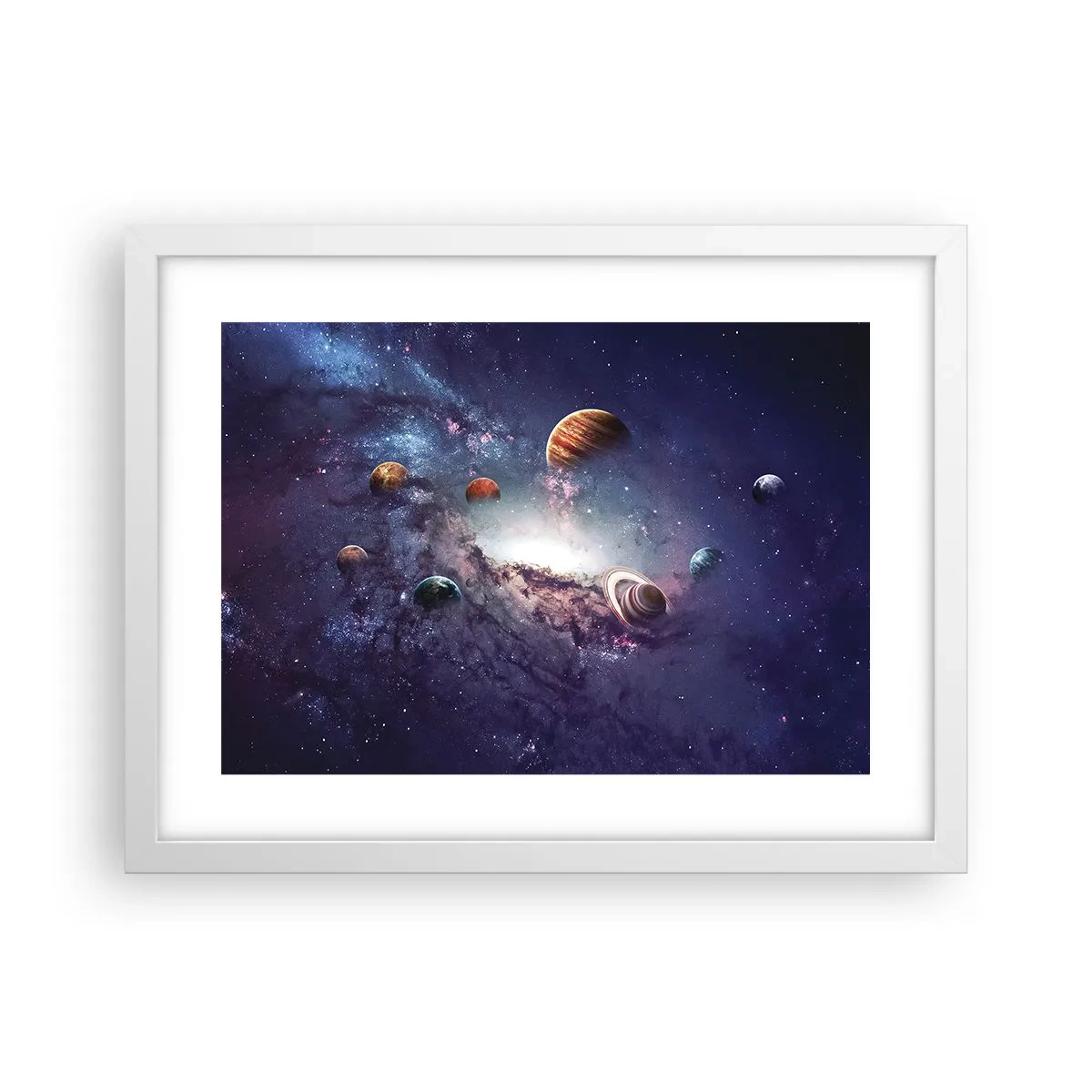 Poster în ramă albă - Sistemul de dans solar - 40x30 cm