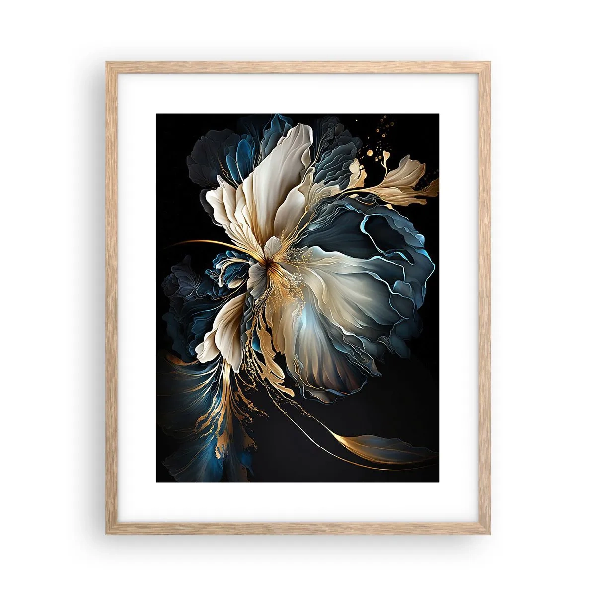 Poster în ramă de stejar deschis - Povestea unei flori de iubire - 40x50 cm