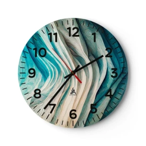 Ceas de perete - Ceas pe sticlă - Insațiabilitate albastră - 40x40 cm