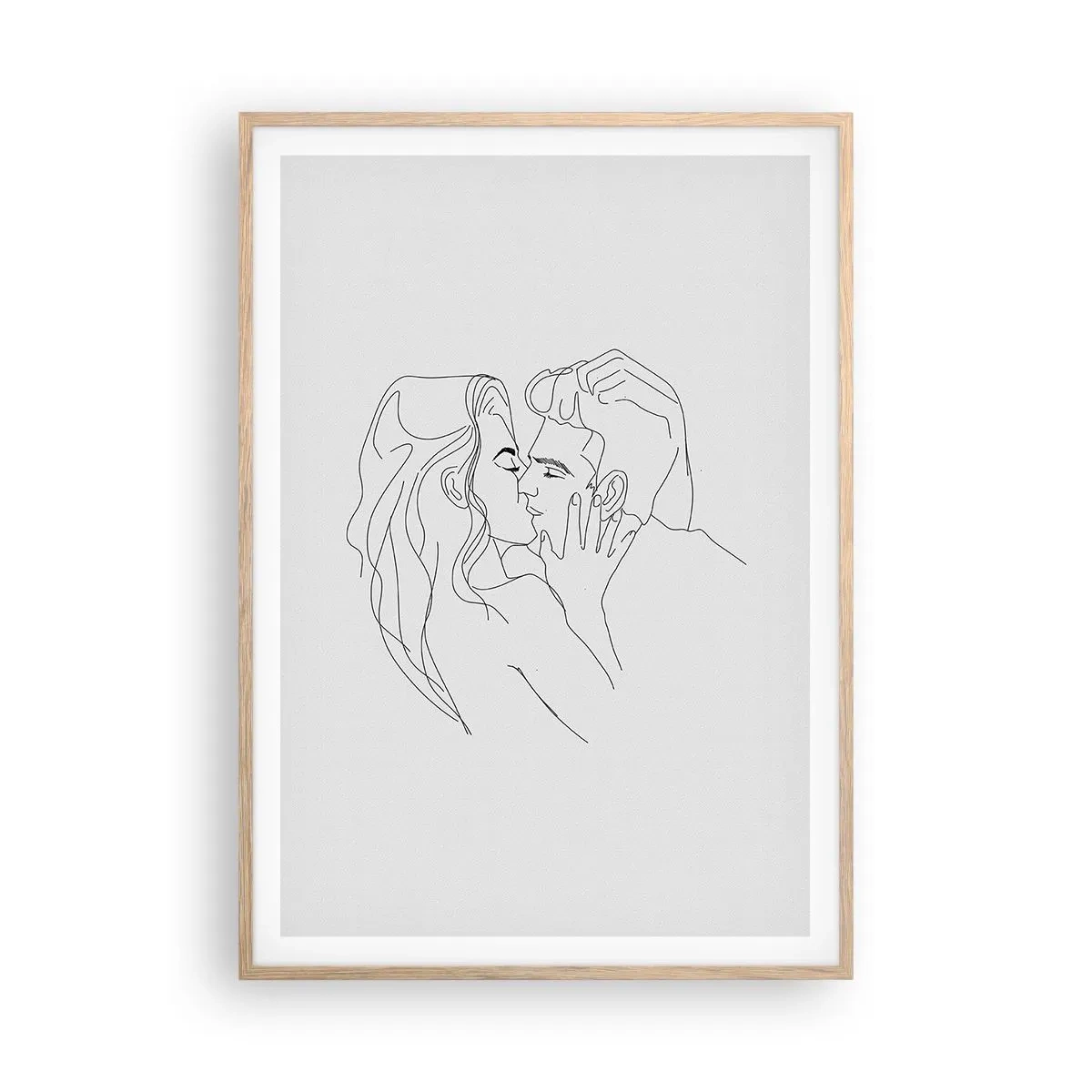 Poster în ramă de stejar deschis - Cu aceeași linie - 70x100 cm