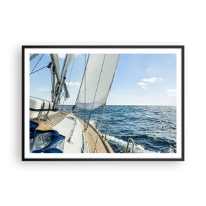 Poster în ramă neagră - Ahoy aventura - 100x70 cm