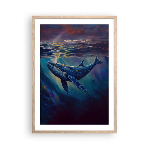 Poster în ramă de stejar deschis - Bun venit în lumea mea - 50x70 cm