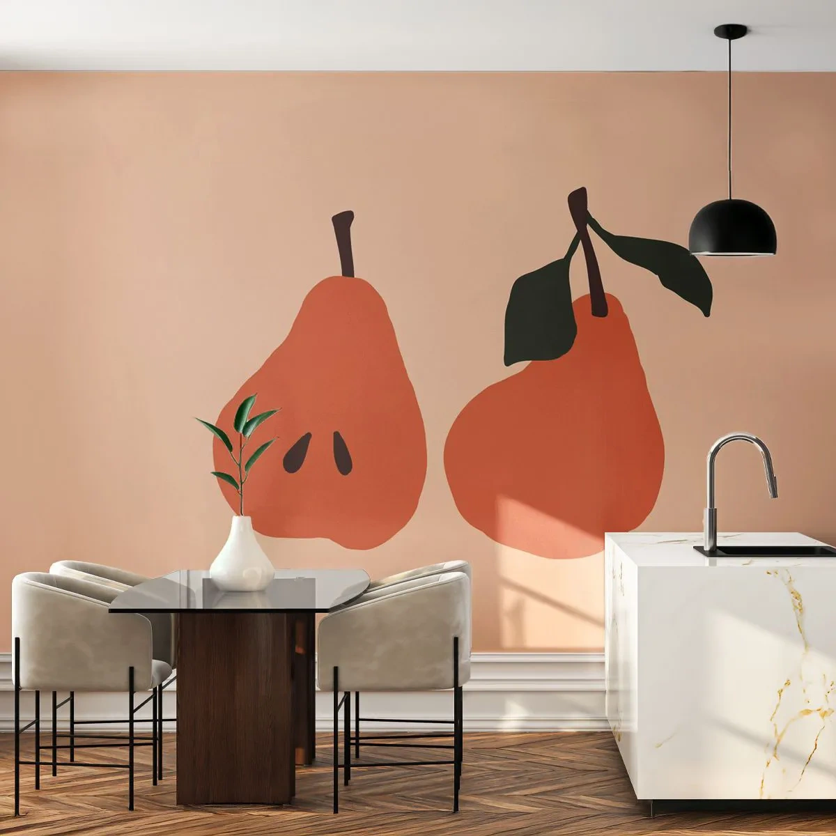 Tapet Premium Sand - Dulceața în sine - Pară, Fructe, Minimalist - 350x256 cm