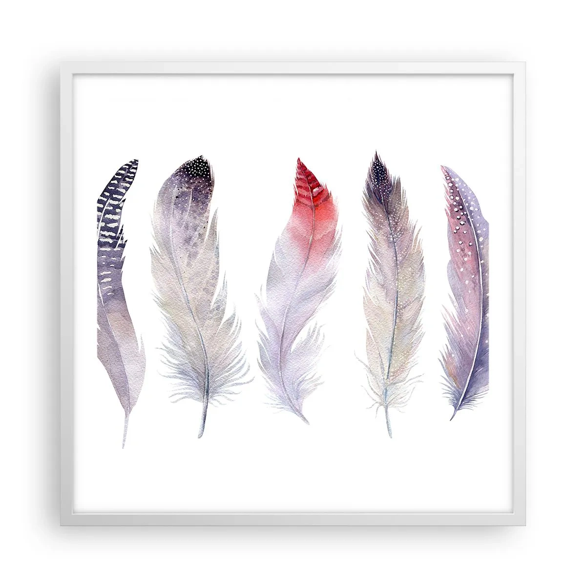 Poster în ramă albă - Delicate ca o ceață multicoloră - 60x60 cm