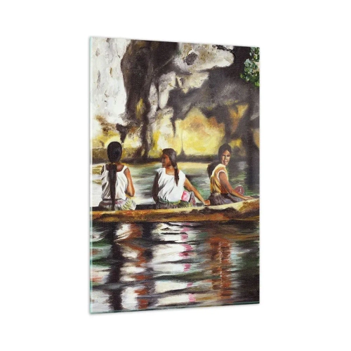 Tablou pe sticlă - Într-un paradis polinezian - 80x120 cm