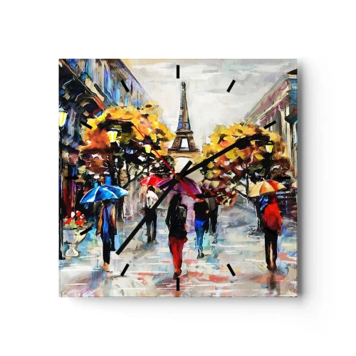 Ceas de perete - Ceas pe sticlă - Deosebit de frumos în toamnă - 40x40 cm