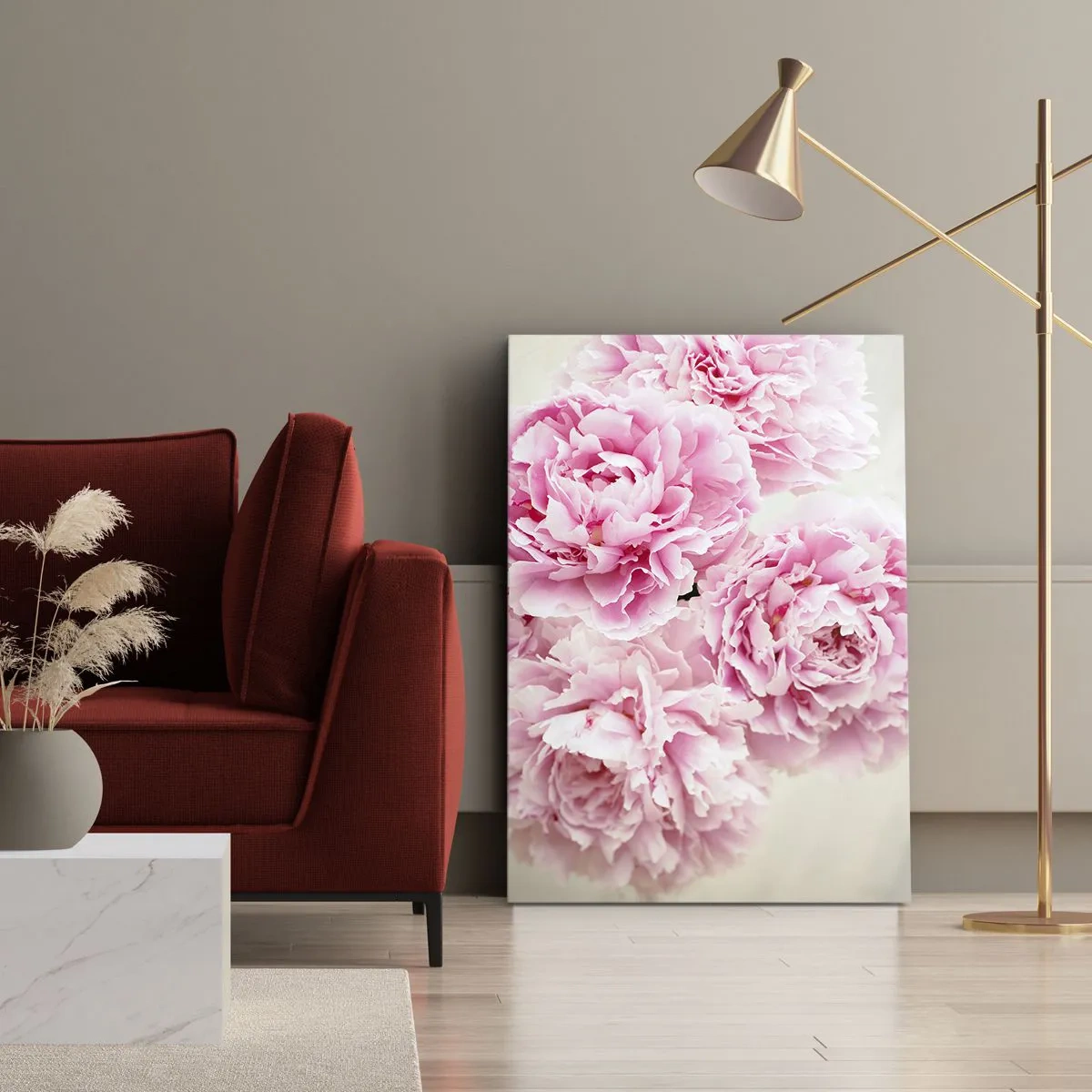 Tablou pe pânză - În luxul roz - 65x120 cm