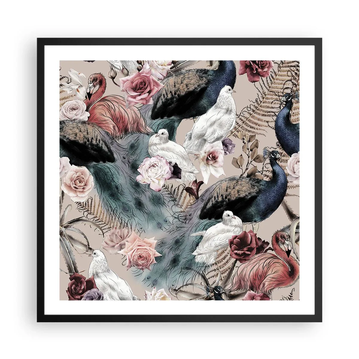 Poster în ramă neagră - În grădina palatului - 60x60 cm