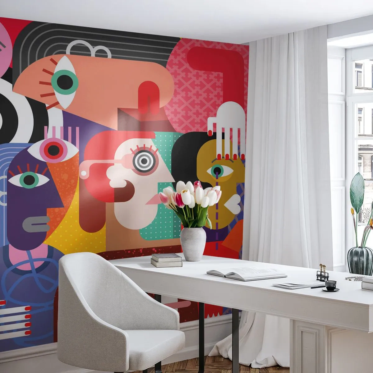 Tapet Autoadeziv Deluxe Sticker - Am venit de la domnul Picasso - Abstracția, Cubism, oameni - 250x175 cm