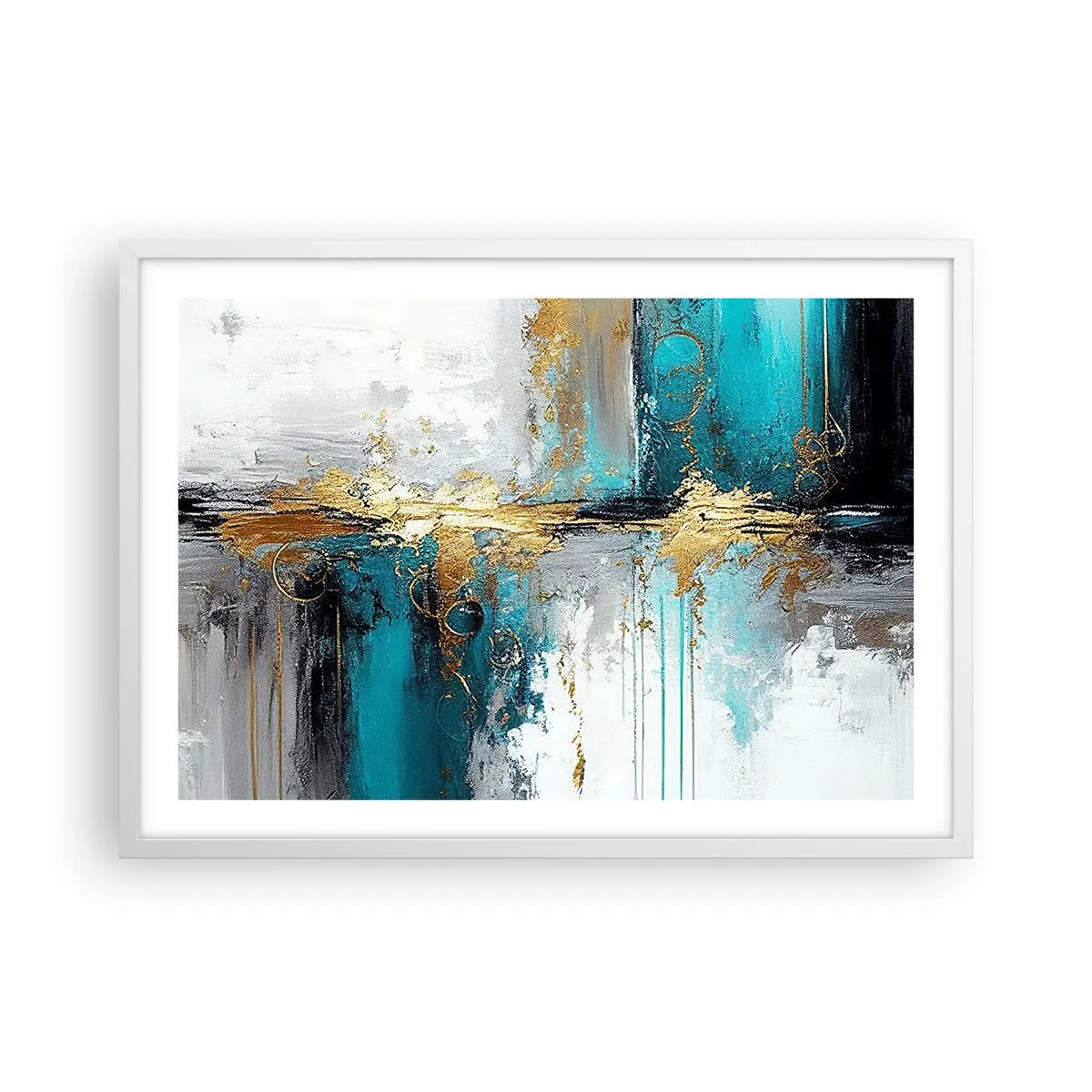 Poster în ramă albă - Totul curge - 70x50 cm