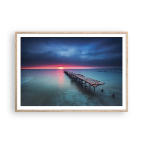 Poster în ramă de stejar deschis - Între cer și pământ - 100x70 cm