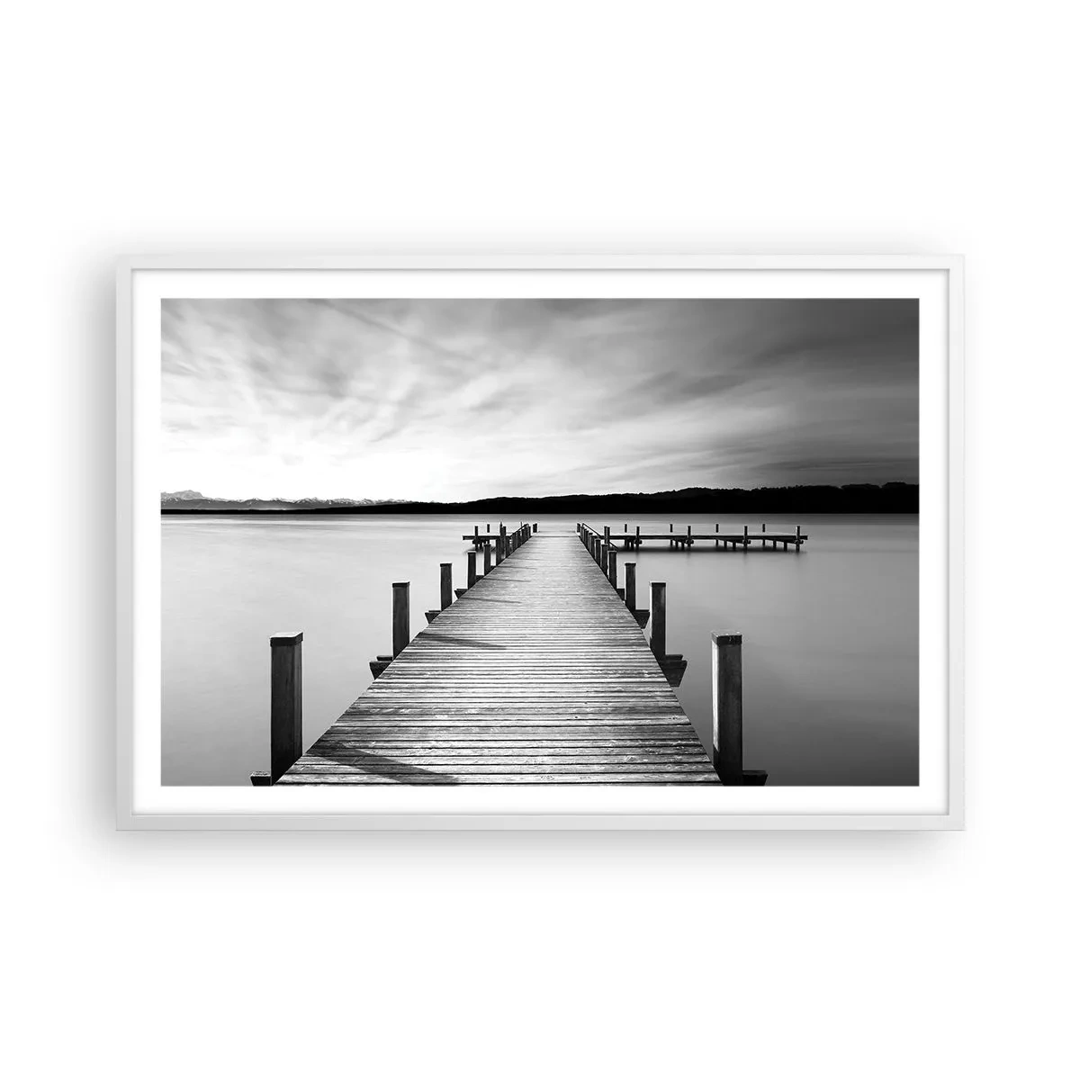 Poster în ramă albă - La adăpostul apei - pace - 91x61 cm