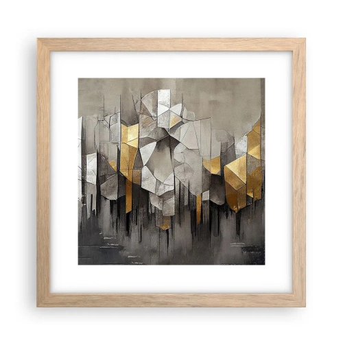 Poster în ramă de stejar deschis - Compoziție de gheață și lumină - 30x30 cm