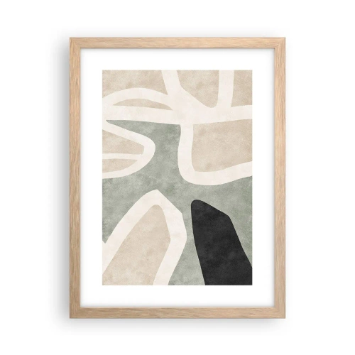 Poster în ramă de stejar deschis - Compoziție cu motiv negru - 30x40 cm
