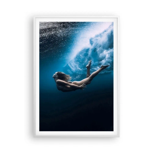 Poster în ramă albă - Sirena modernă - 70x100 cm