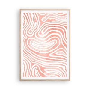 Poster în ramă de stejar deschis - Într-un labirint de coral - 70x100 cm