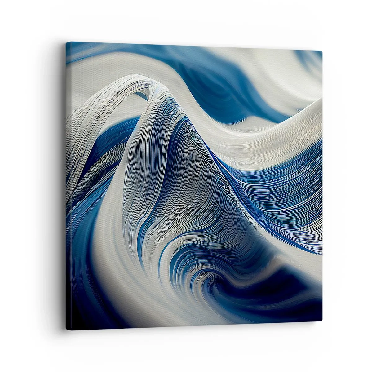 Tablou pe pânză - Fluiditate de albastru și alb - 30x30 cm
