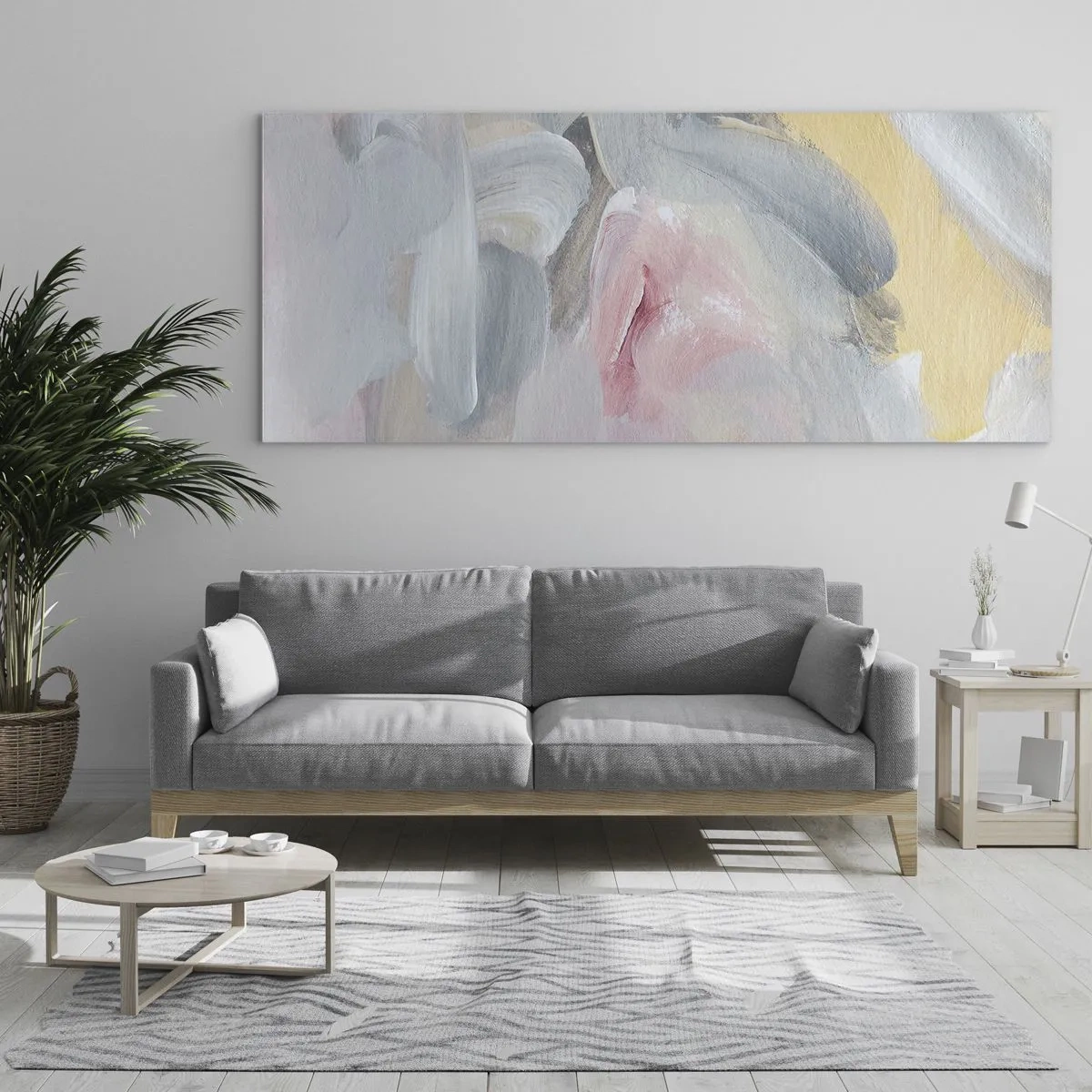 Tablou pe sticlă - Într-o lume de pastel - 90x30 cm