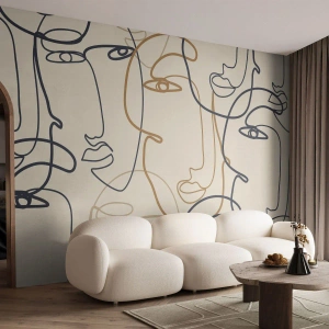 Tapet Premium Canvas - Portret multiplicat - Abstracția, Față, Grafică - 350x256 cm