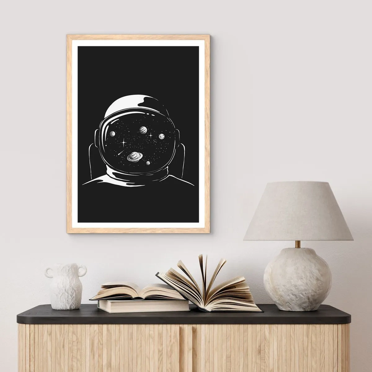 Poster în ramă de stejar deschis - Mișto priveliște - 70x100 cm