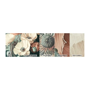 Mostră tapet Premium Sand - Șoapta macilor - Flori, Plante, Pastel - 100x30 cm