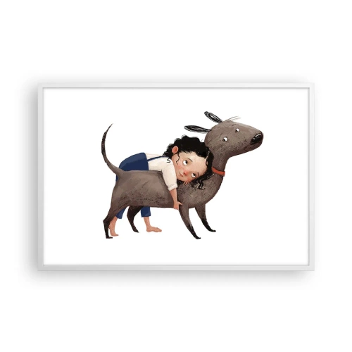 Poster în ramă albă - Cei mai buni prieteni - 91x61 cm