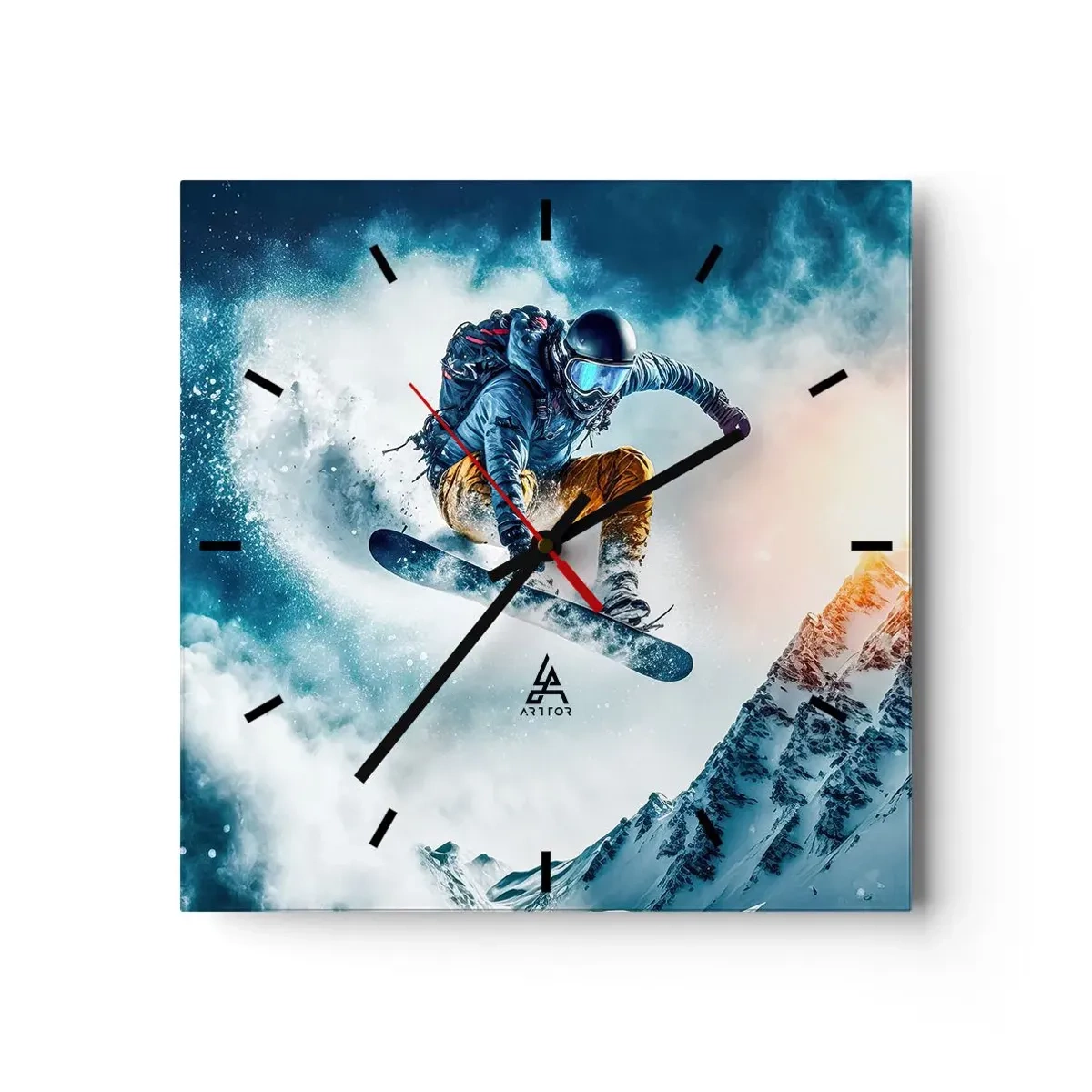 Ceas de perete - Ceas pe sticlă - Emoții extreme - 30x30 cm