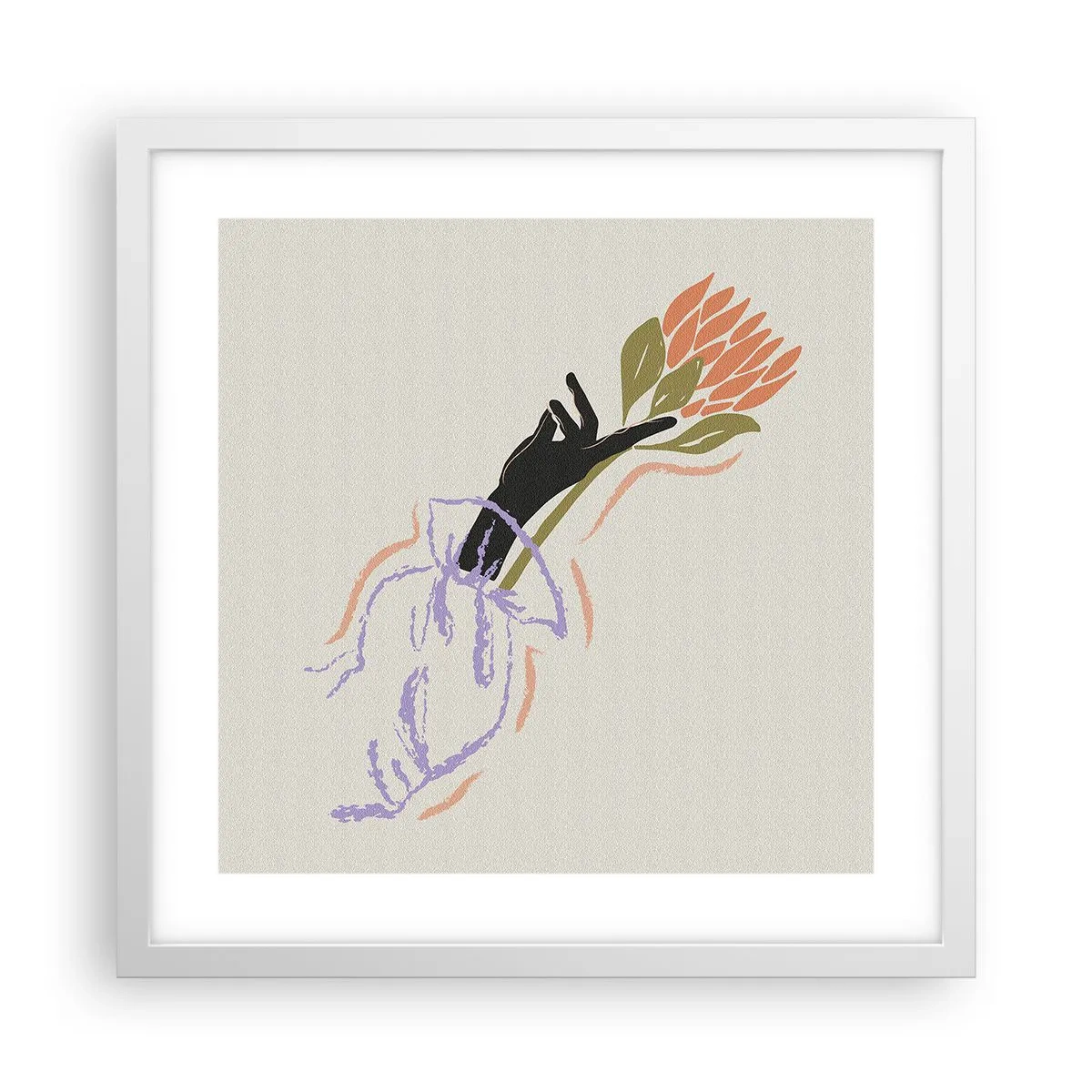 Poster în ramă albă - Atingere surorială - 40x40 cm