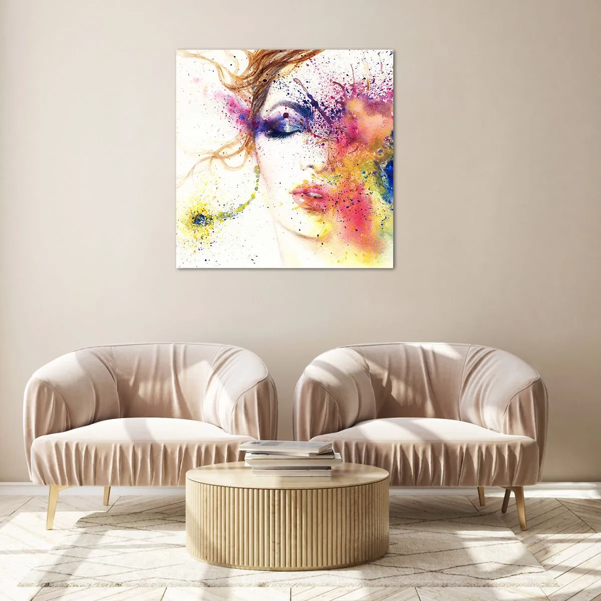 Tablou pe sticlă - Amețeala curcubeului - 30x30 cm