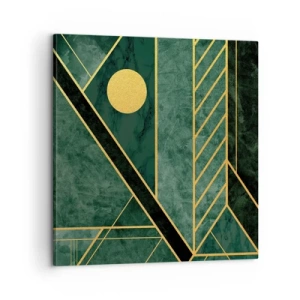 Tablou pe pânză - Dinamica aurului și a azurului - 60x60 cm