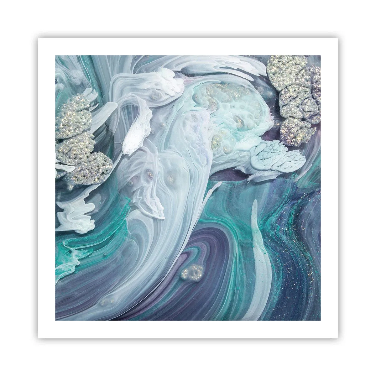 Poster - Râuri de albastru - 60x60 cm