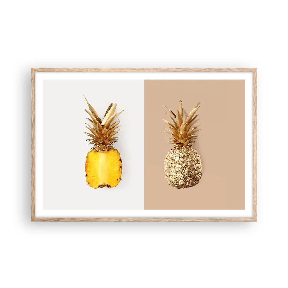 Poster în ramă de stejar deschis - Ananas de împărțit - 91x61 cm