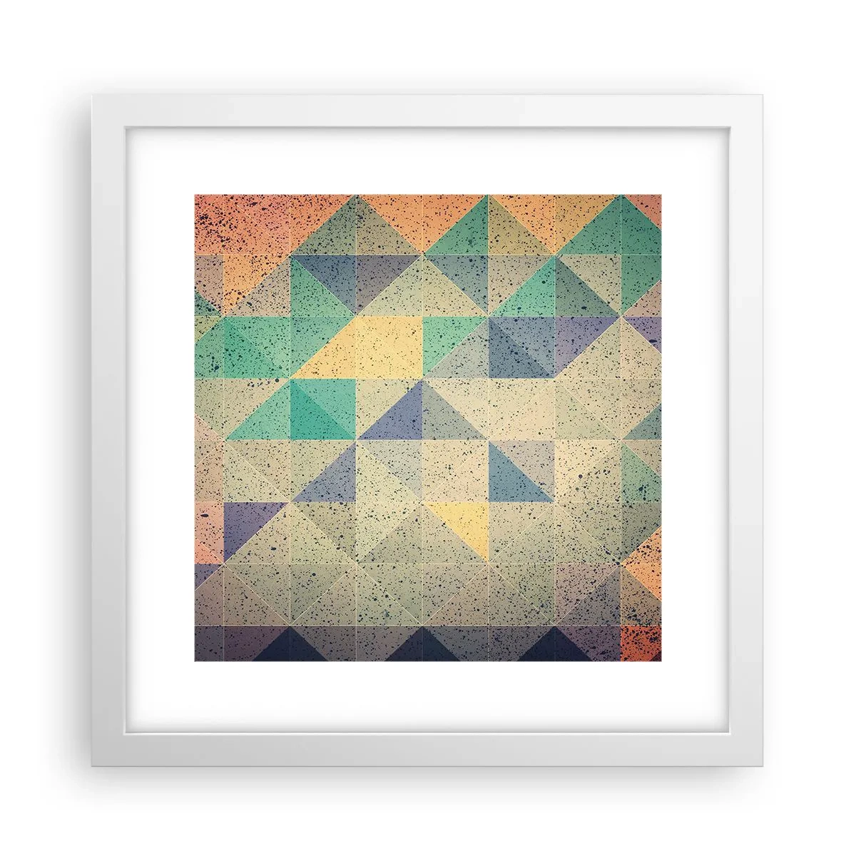 Poster în ramă albă - Republica triunghiurilor - 30x30 cm