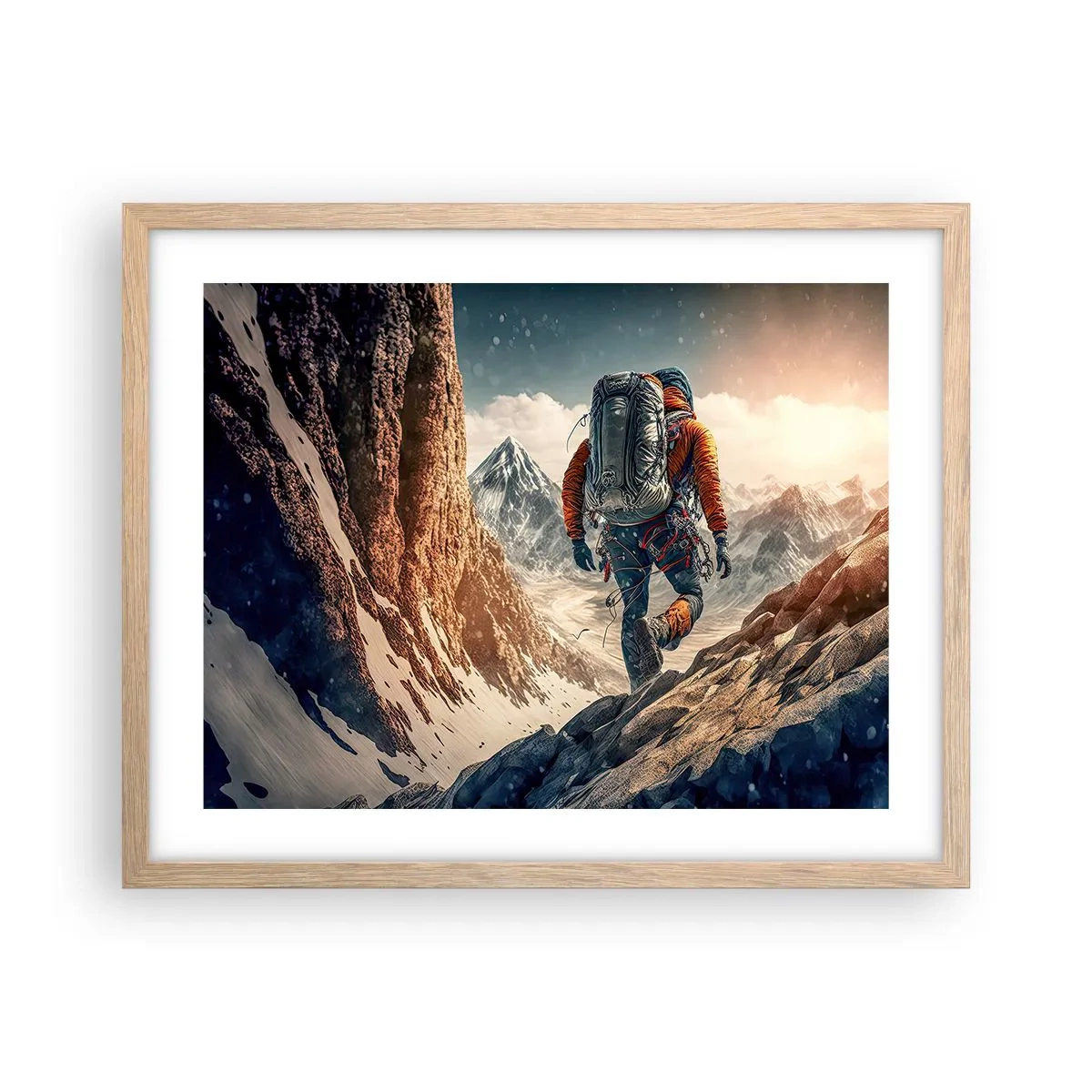 Poster în ramă de stejar deschis - Războinic singuratic - 50x40 cm