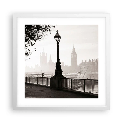 Poster în ramă albă - Londra de dimineața - 40x40 cm