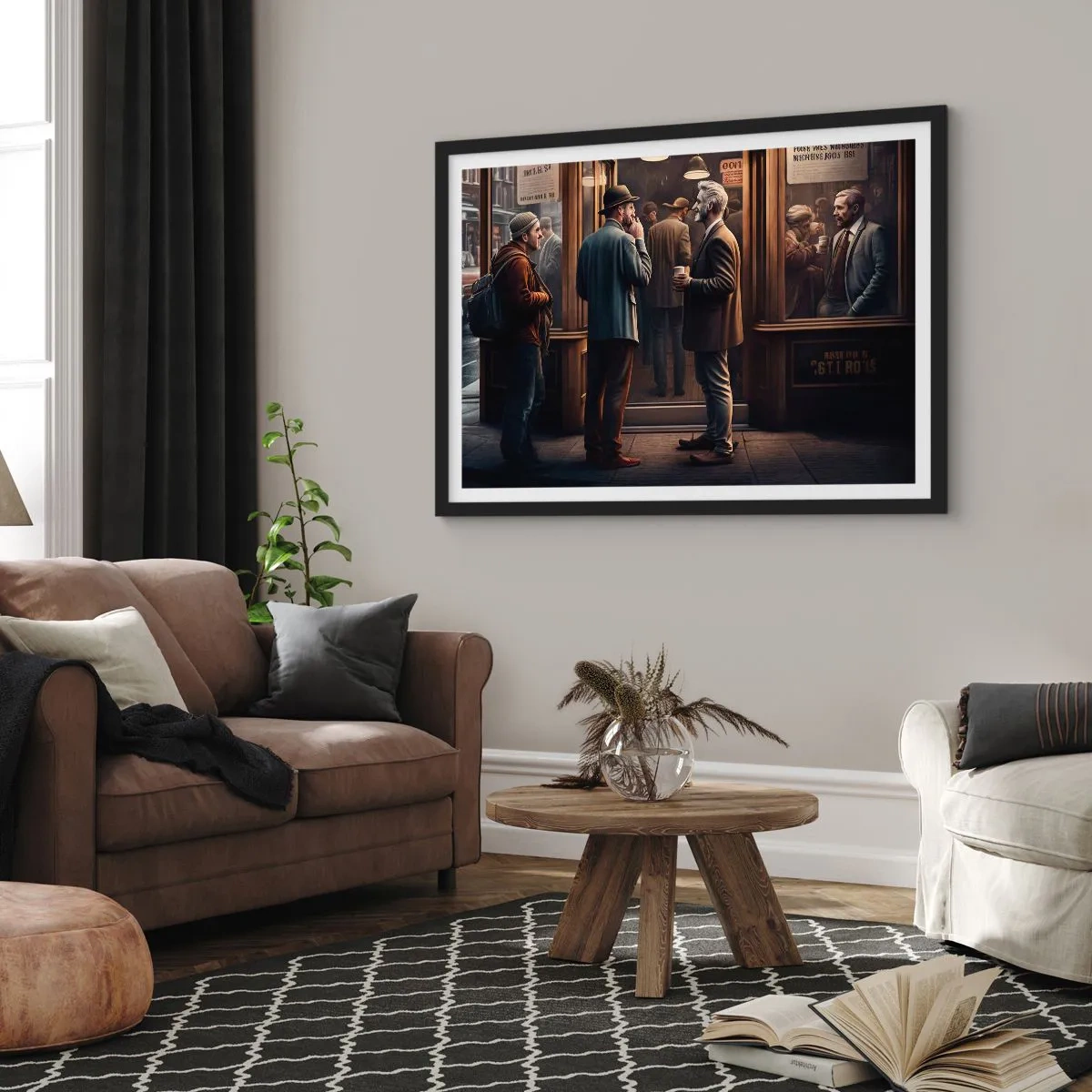 Poster în ramă neagră - Cel mai bun moment al zilei - 70x50 cm