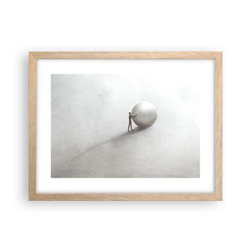 Poster în ramă de stejar deschis - Jocul vieții - 40x30 cm