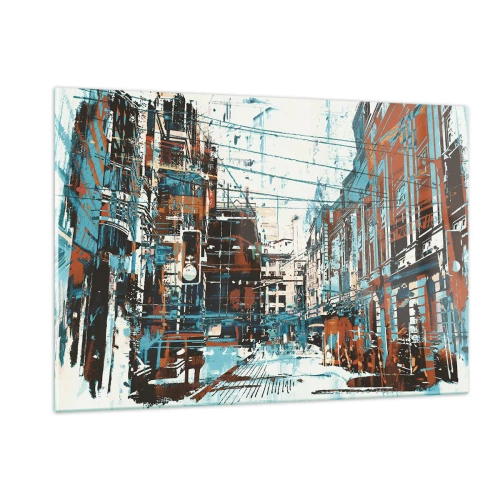 Tablou pe sticlă - Un traseu printr-un oraș binecunoscut - 120x80 cm