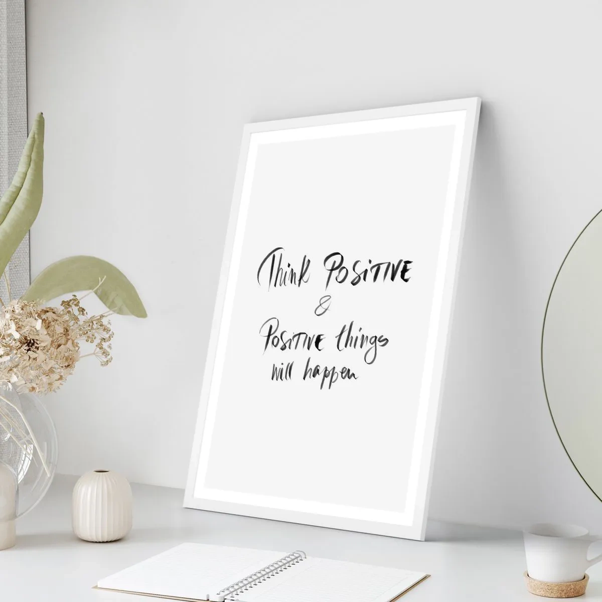 Poster în ramă albă - Cum să trăim bine? - 50x70 cm