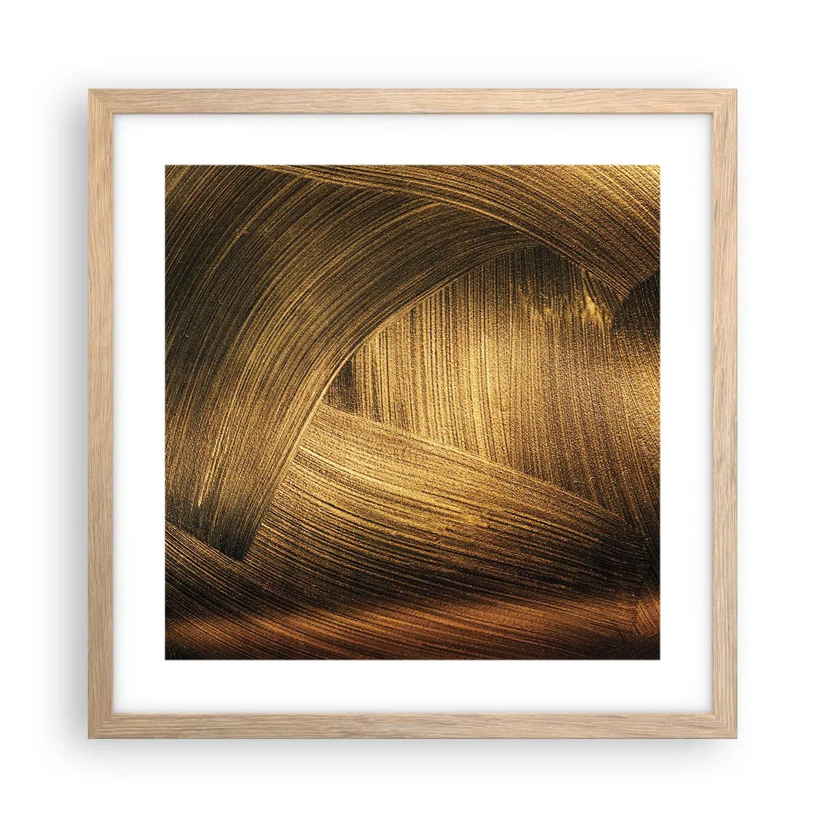 Poster în ramă de stejar deschis - Într-un labirint de aur - 40x40 cm