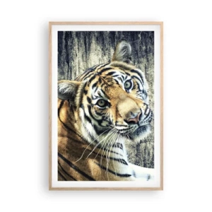 Poster în ramă de stejar deschis - Portret în fluxuri de lumină - 61x91 cm